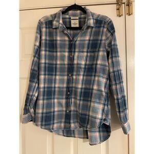 American Eagle Y2K Boyfriend Fit button down plaid top size large